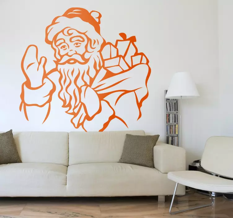 Vinilo Halloween silueta festiva de papá noel - TenVinilo