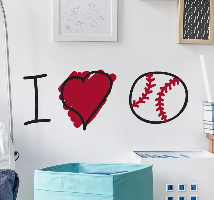 Vinilo iconos love baseball - TenVinilo