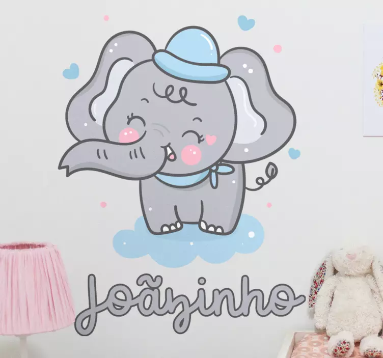 Vinilo infantil adorable figura de elefante - TenVinilo