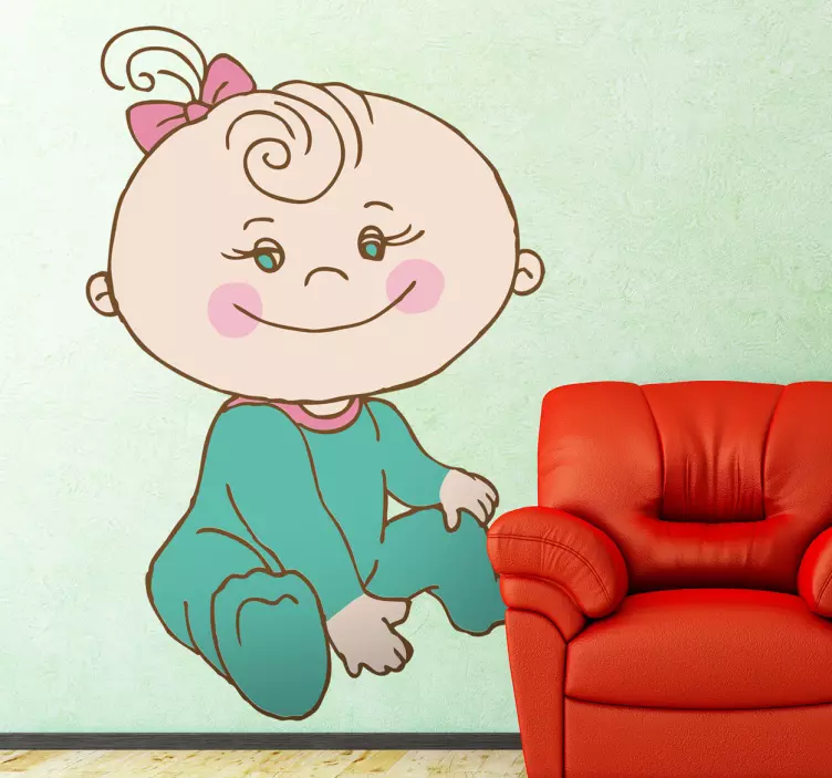 Vinilo infantil bebé sentada - TenVinilo