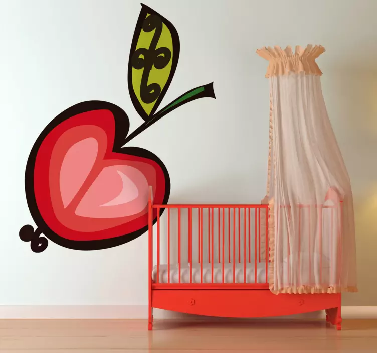 Vinilo infantil dibujo trazo cereza - TenVinilo