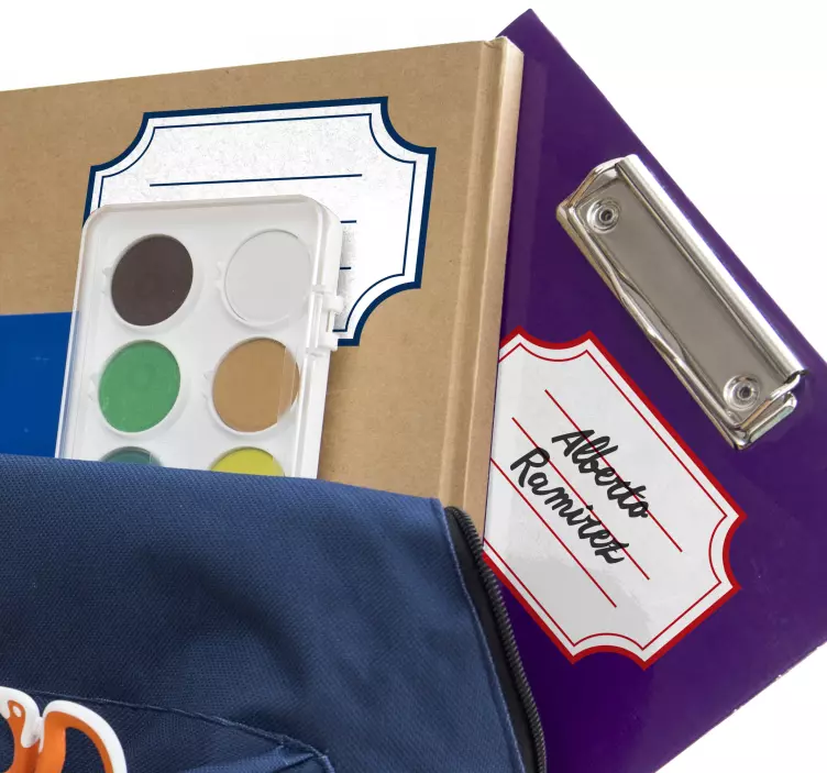 Vinilo infantil etiquetas para material escolar - TenVinilo