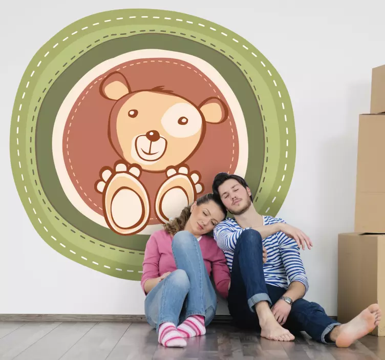 Vinilo infantil linda ilustración de oso - TenVinilo