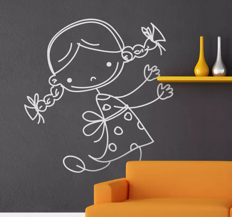 Vinilo infantil niña topos - TenVinilo