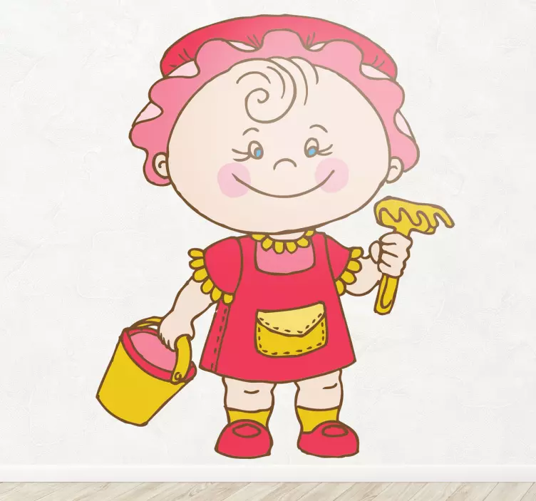 Vinilo infantil niño pintor juguetón - TenVinilo