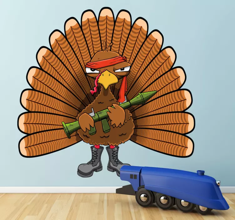 Vinilo infantil pavo real armado - TenVinilo