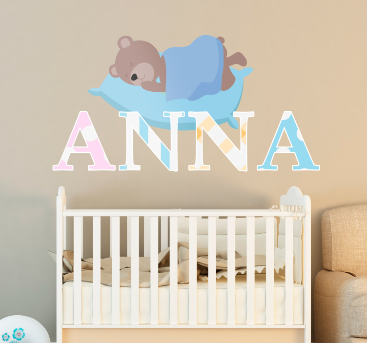 Vinilo infantil peluche con nombre - TenVinilo