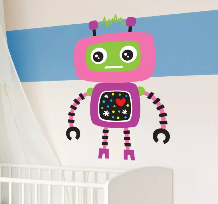 Vinilo infantil robot rosa - TenVinilo
