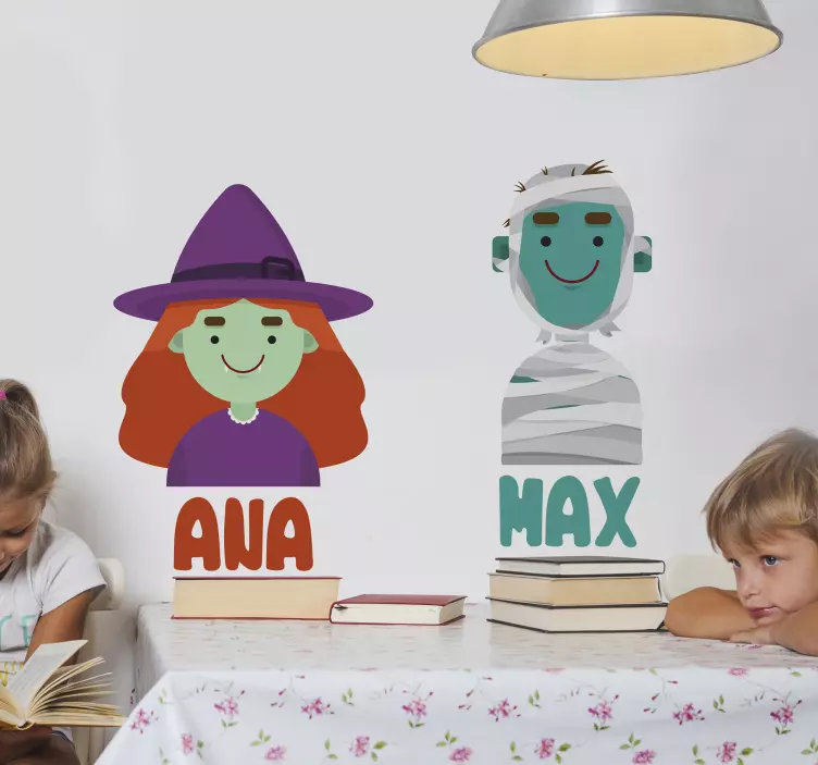 Vinilo infantil visualización de caracteres personalizados - TenVinilo