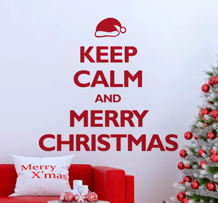 Vinilo keep calm happy christmas - TenVinilo
