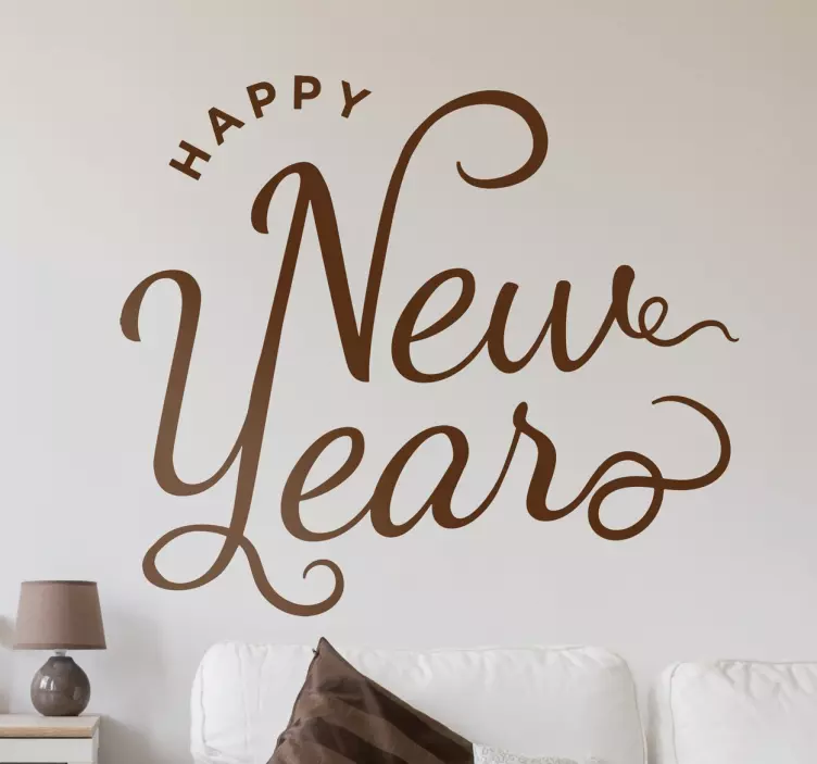 Vinilo lettering happy new year - TenVinilo