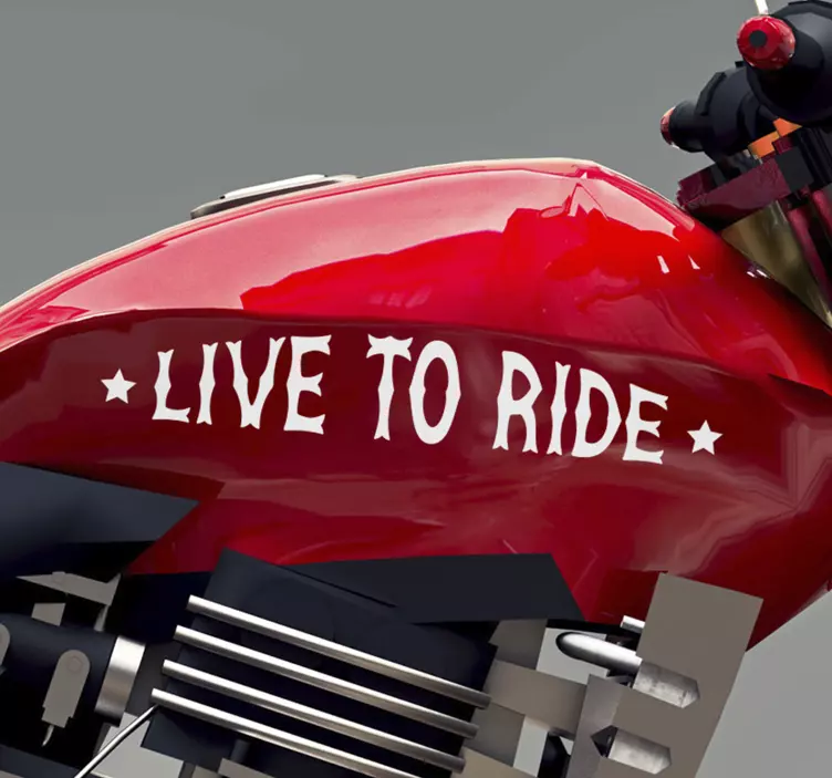Vivir para moto con frase "love to ride" - TenVinilo