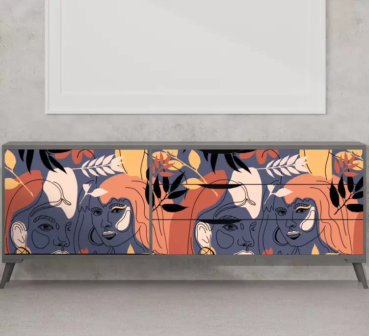 Vinilo para mueble Diseño de flores que sale de lo común - TenVinilo