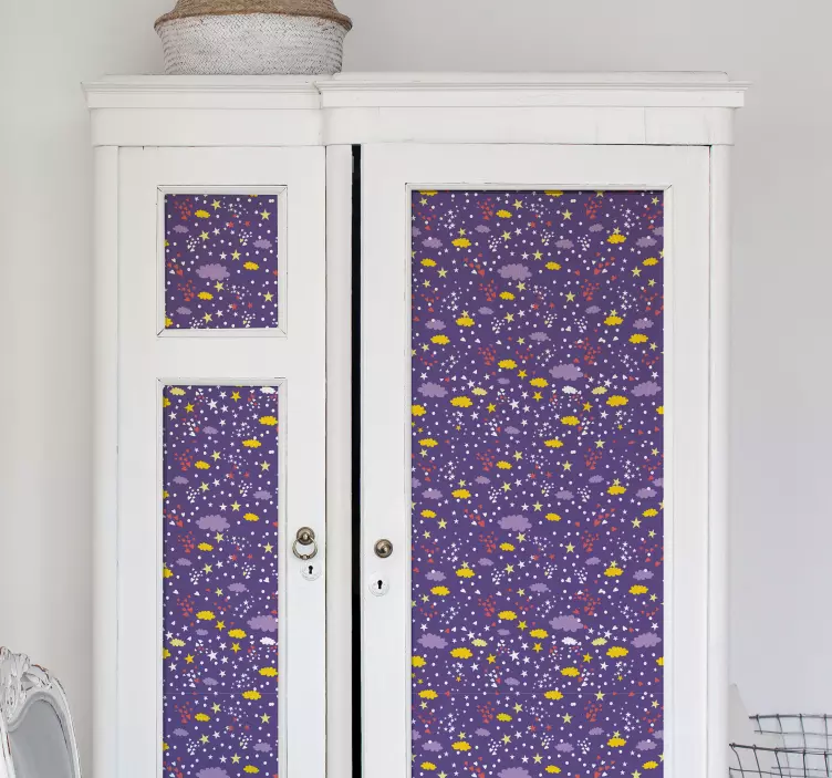 Vinilo para muebles de estrellas y nubes - TenVinilo