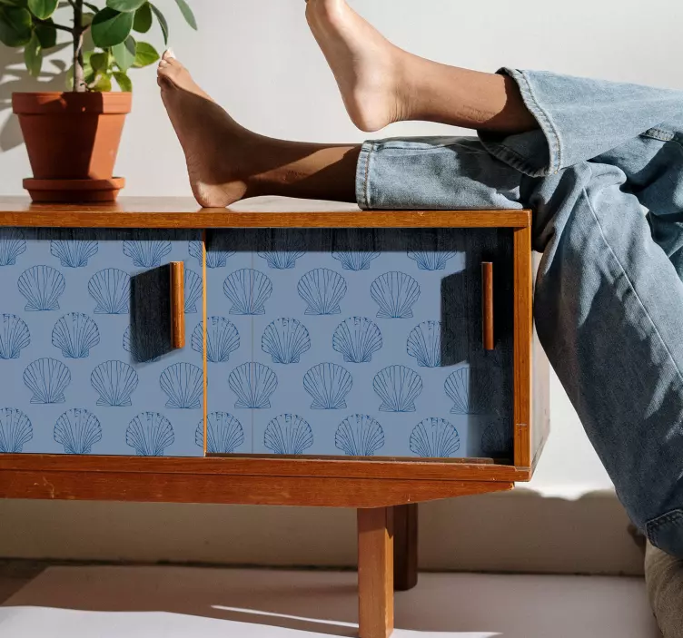 Vinilo naturaleza motivo de conchas - TenVinilo