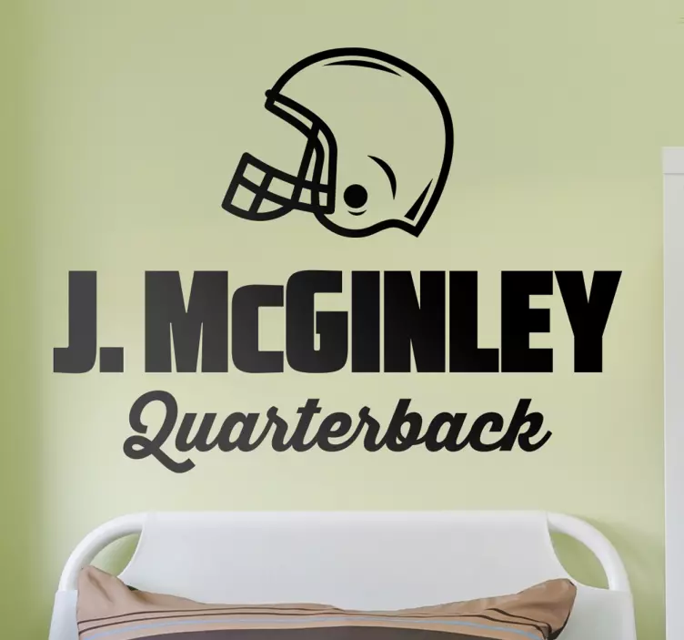 Vinilo nombre personalizable quarterback - TenVinilo