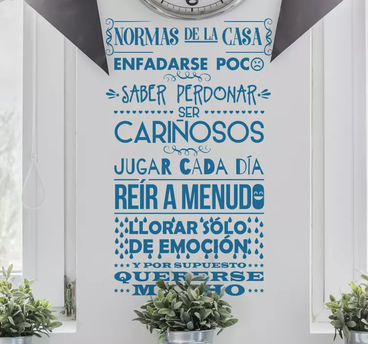 Vinilo normas de la casa enfadarse muy poco - TenVinilo