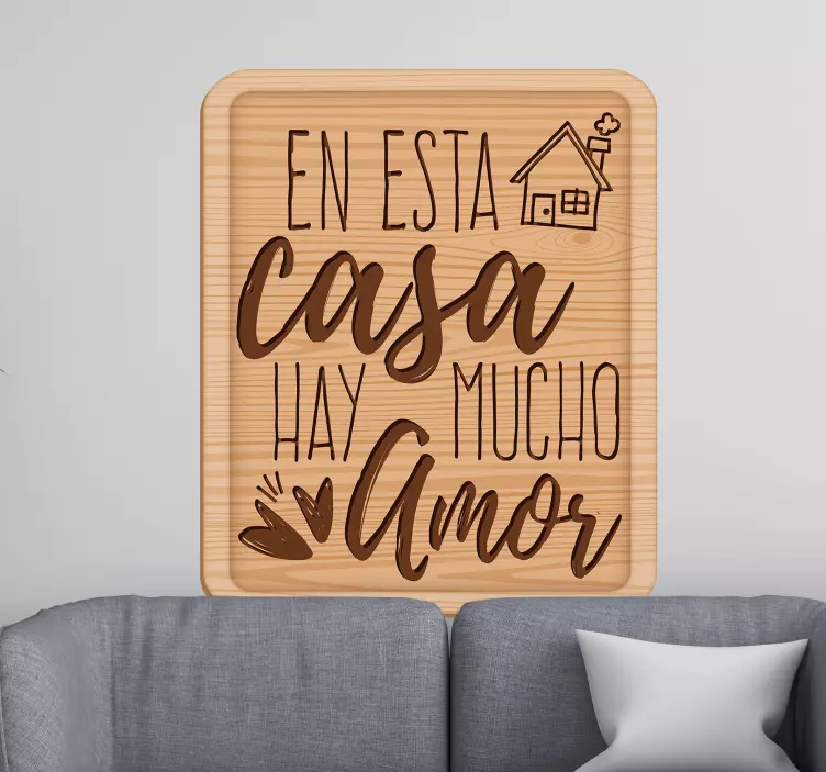 Vinilo normas de la casa tablero de madera - TenVinilo