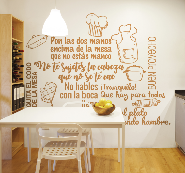 Vinilo para comedor  normas de la cocina - TenVinilo