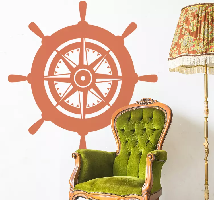 Vinilo original timón con brújula - TenVinilo