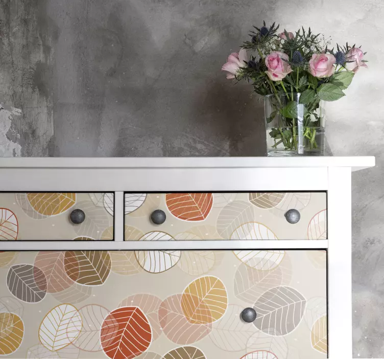 Vinilo ornamental diseño de hojas - TenVinilo