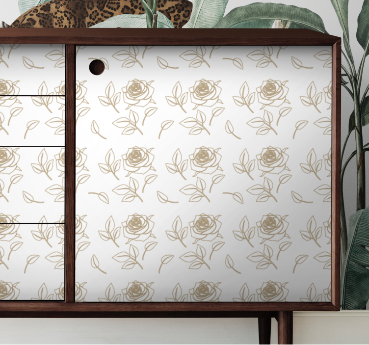 Vinilo ornamental elegante patrón de rosas - TenVinilo