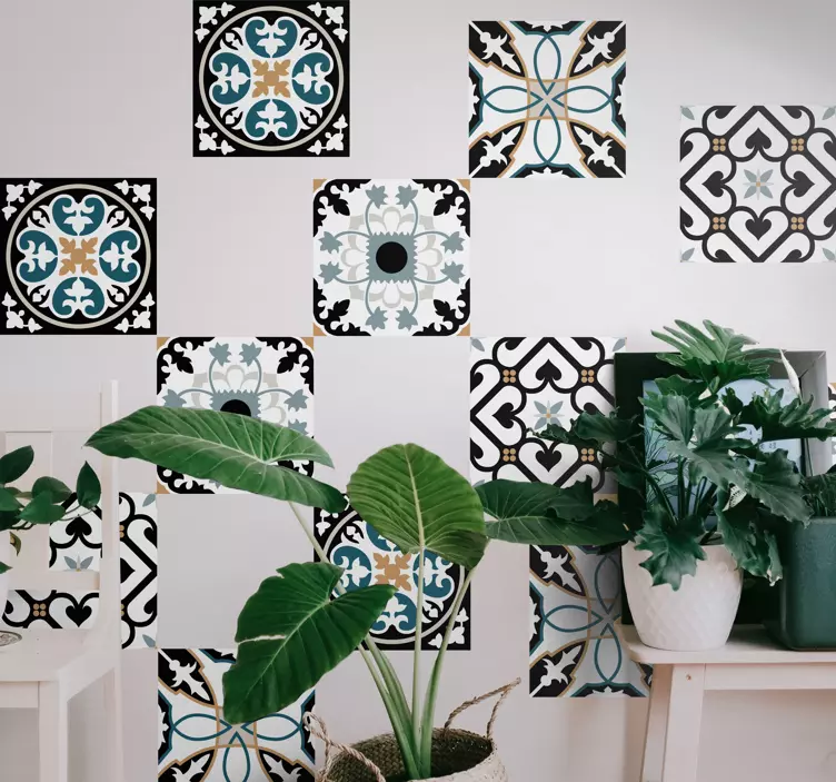 Azulejo adhesivo patrones de mosaicos ornamentados - TenVinilo