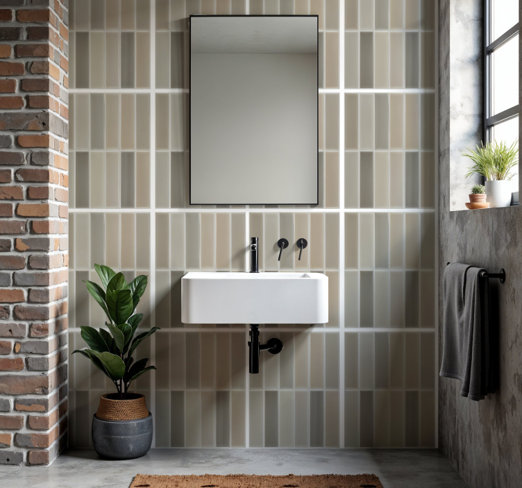 Vinilo para baño motivo rectangular - TenVinilo