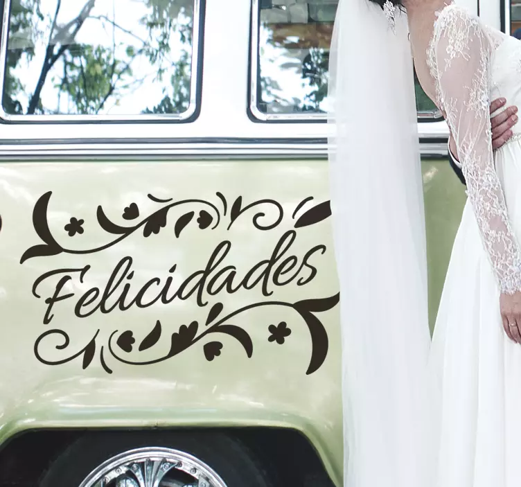 Vinilo para boda frase felicidades - TenVinilo