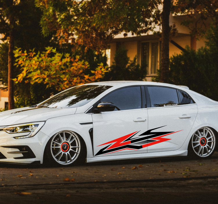 Pegatina para coche estilo de carrera lateral de dos tonos - TenVinilo