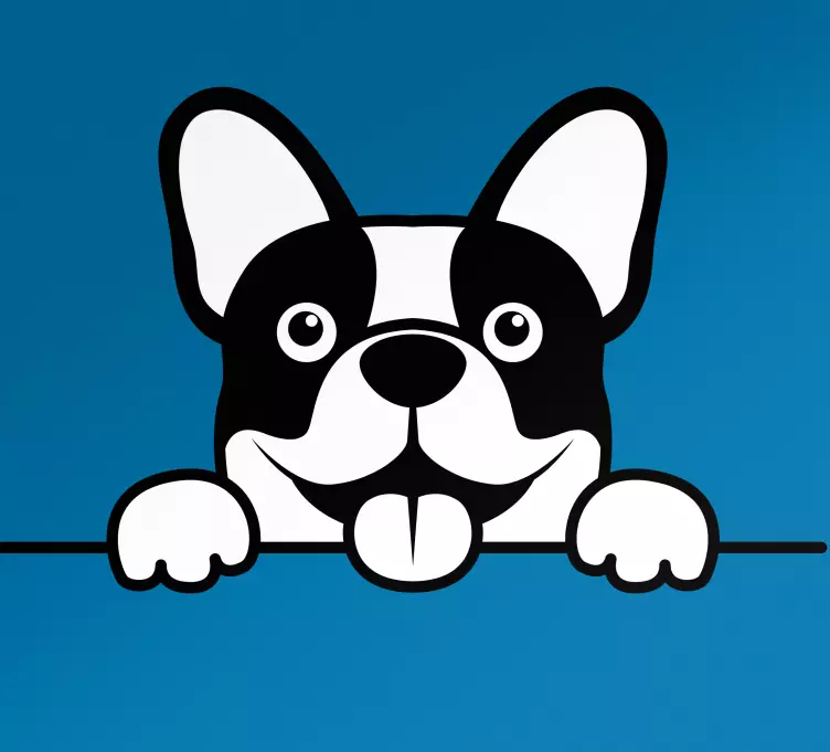 Pegatina para coche Lindo perro monocolor asomándose - TenVinilo