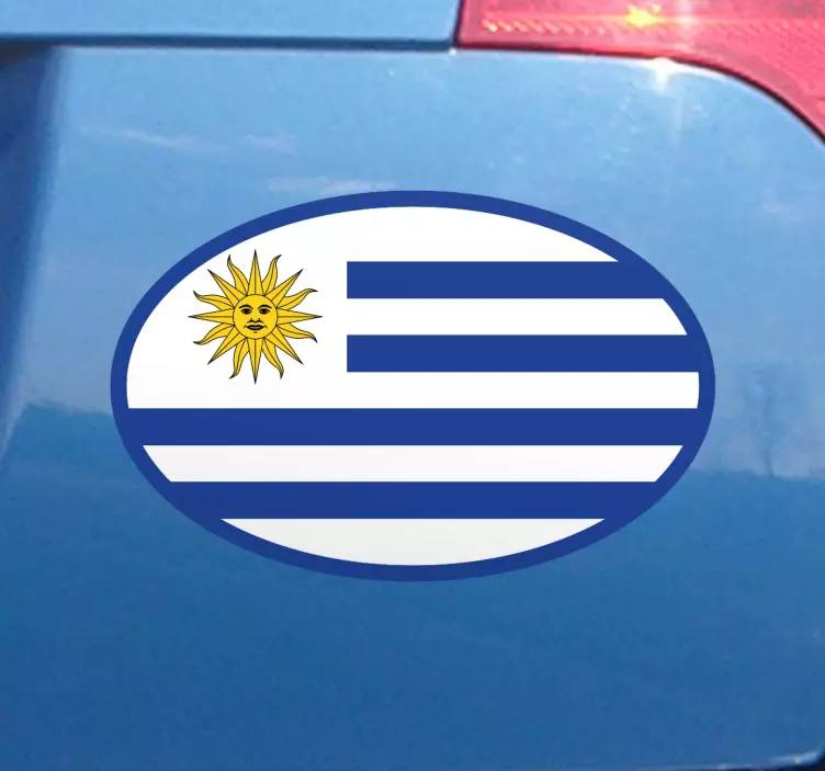 Pegatina para coche Uruguay con bandera - TenVinilo
