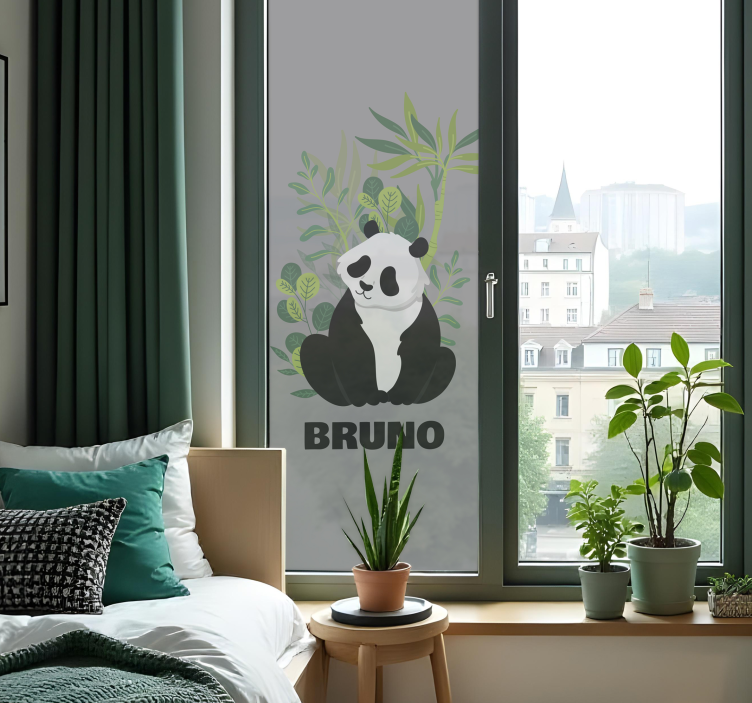 Vinilo para cristal ventana panda personalizado - TenVinilo