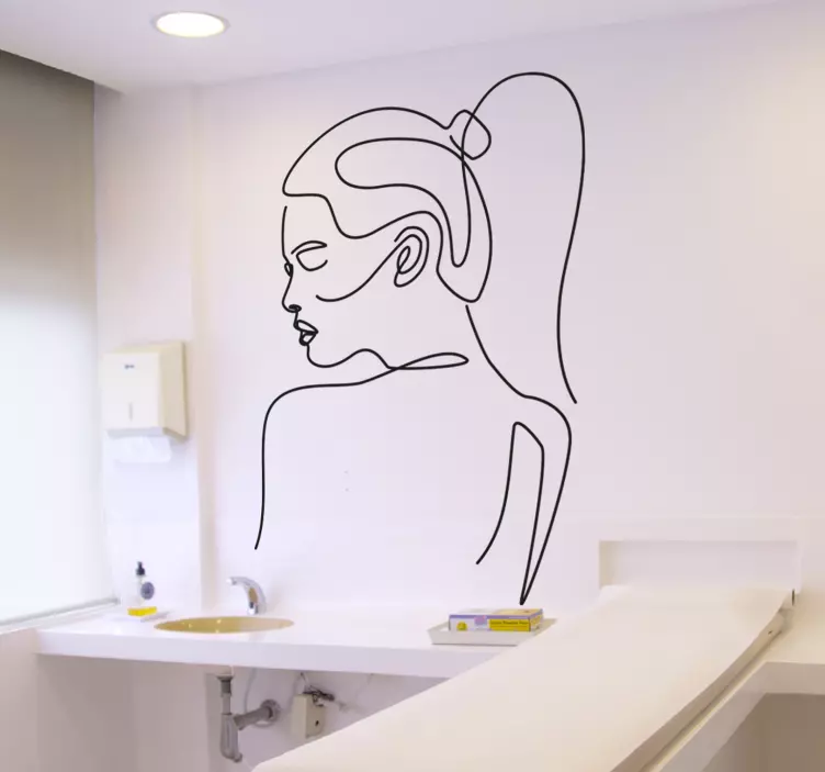 Vinilo estética silueta mujer asiática  - TenVinilo