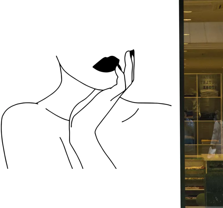 Vinilo estética ventana cara femenina - TenVinilo