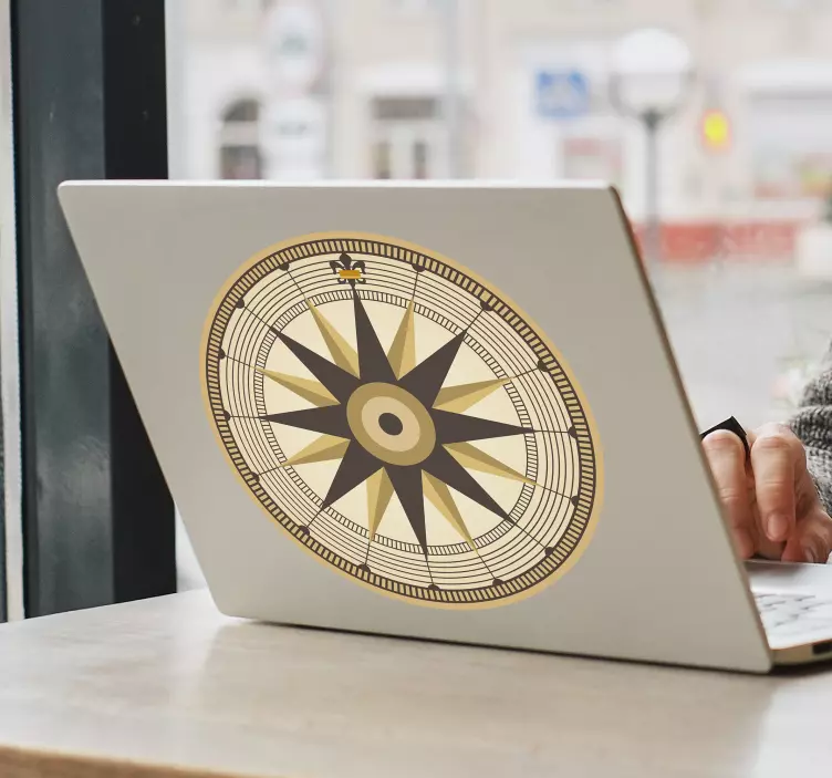 Vinilo para portátiles brújula vintage - TenVinilo