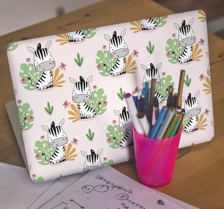 Vinilo para portátiles cebras bebés - TenVinilo