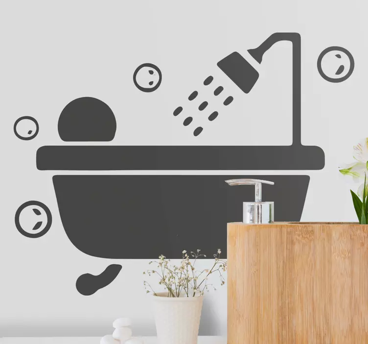 Vinilo mampara ducha Baño de burbujas - TenVinilo
