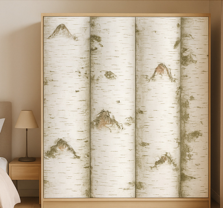 Vinilo para mueble diseños de árboles blancos - TenVinilo