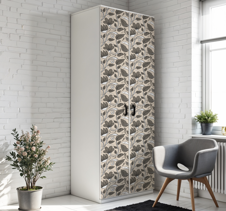 Vinilo para mueble flores vintage - TenVinilo