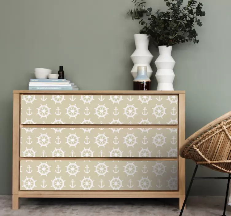 Vinilo para mueble rueda náutica - TenVinilo