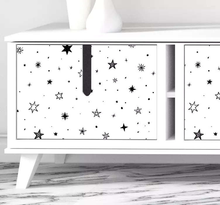 Vinilo para mueble superficie con patrón estrellado - TenVinilo