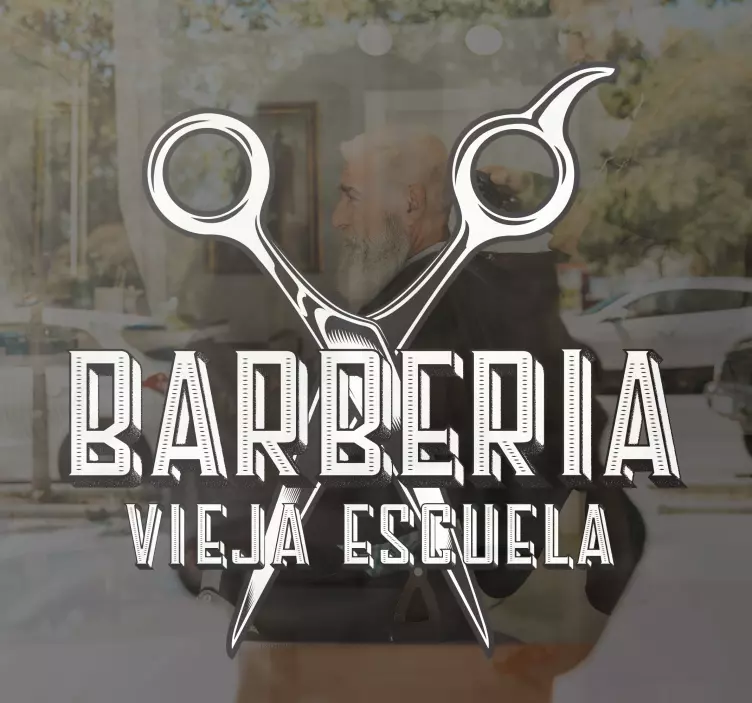 Vinilo peluquería de la vieja escuela - TenVinilo