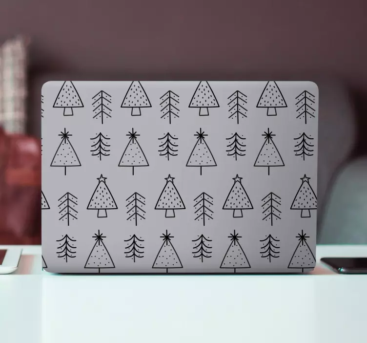 Vinilo navideño Árboles de navidad con estampado - TenVinilo