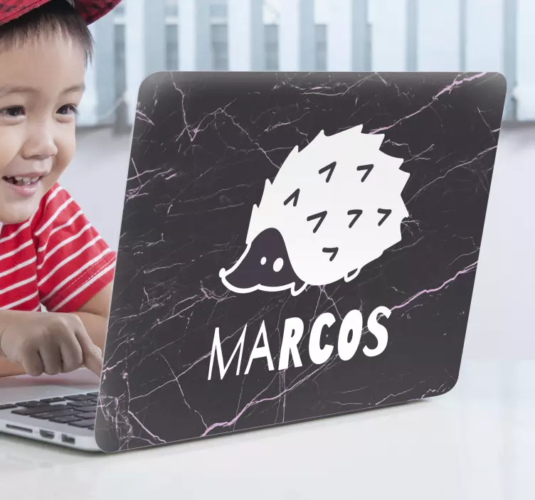 Vinilo para portátil arte de erizo encantador - TenVinilo