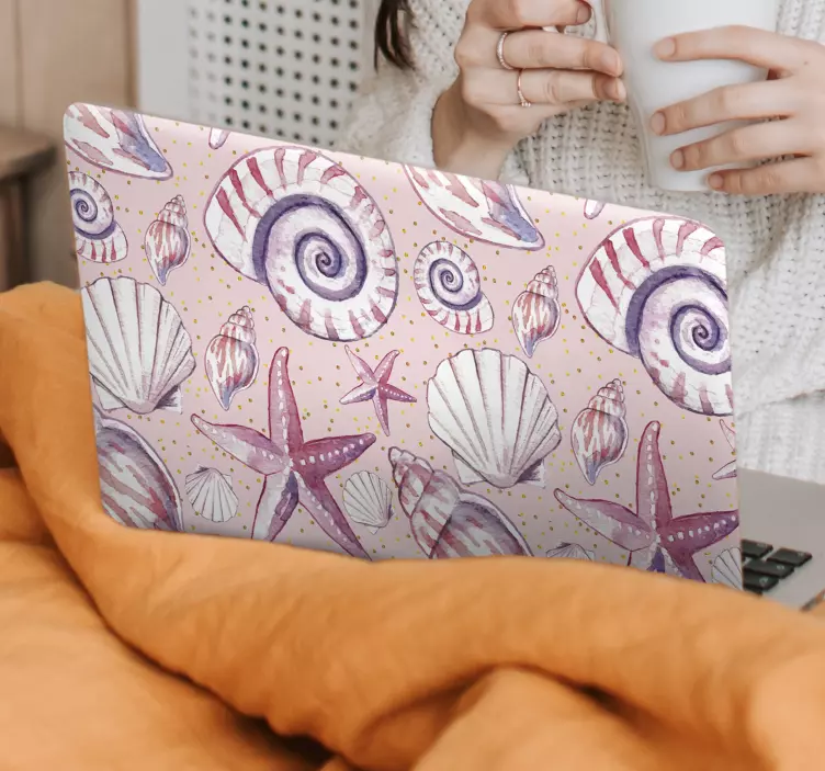 Vinilo para portátil conchas y constelaciones - TenVinilo