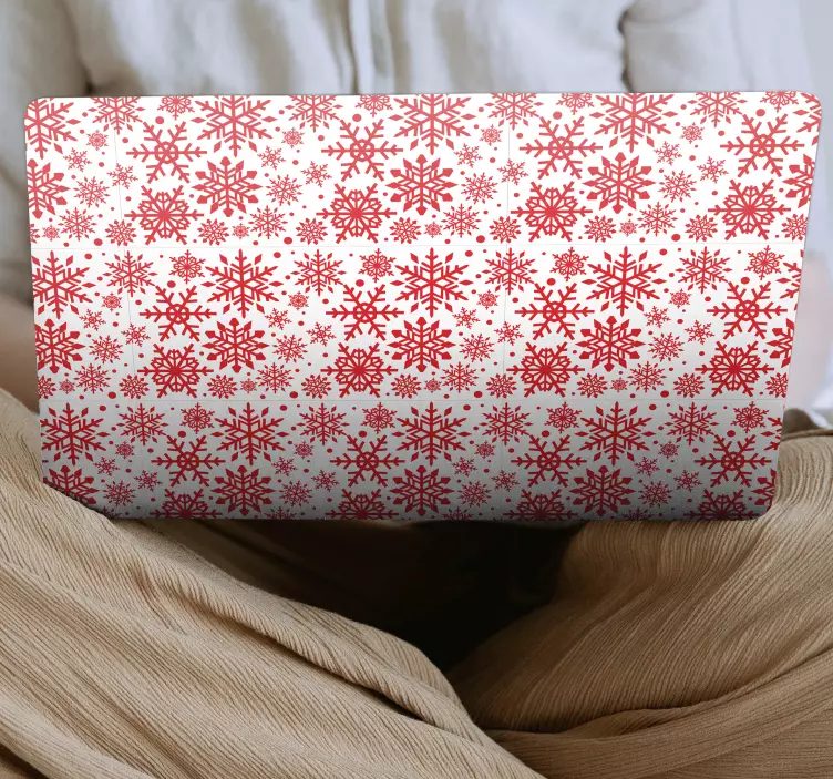 Vinilo para portátil motivo de copo de nieve carmesí - TenVinilo