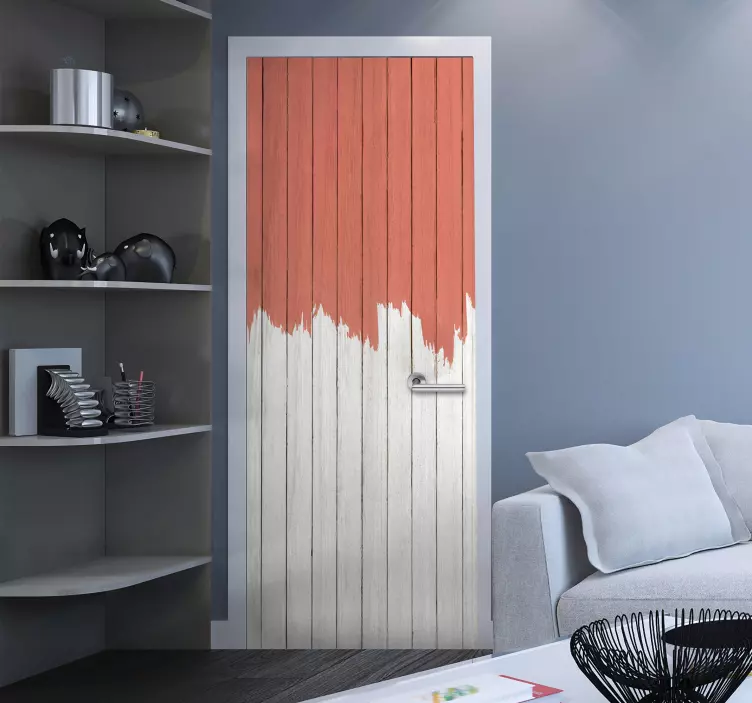 Vinilo para puerta color pantone living coral - TenVinilo