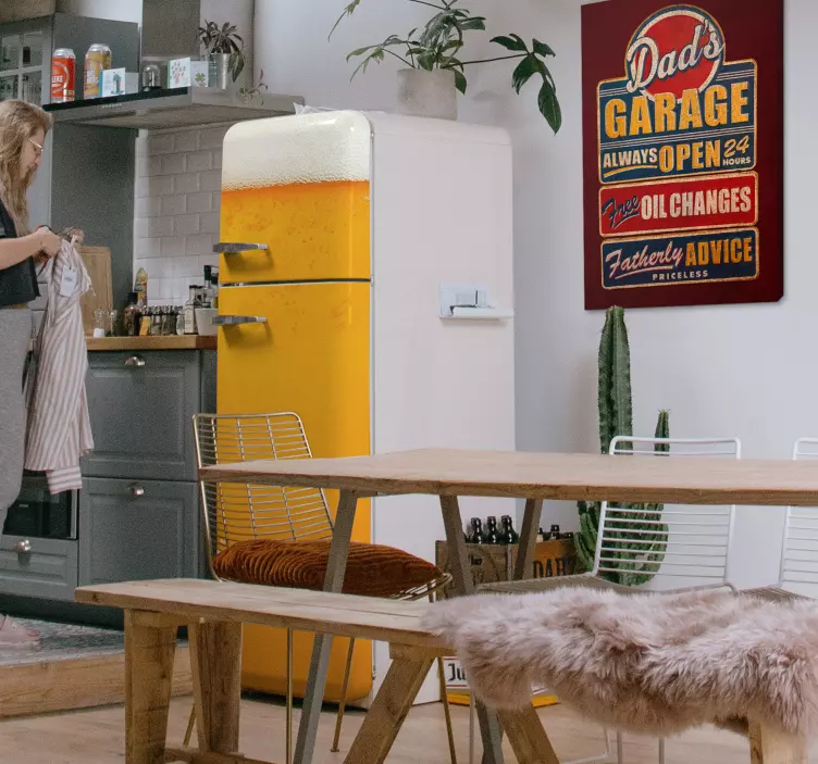 Vinilo para nevera vaso de cerveza - TenVinilo