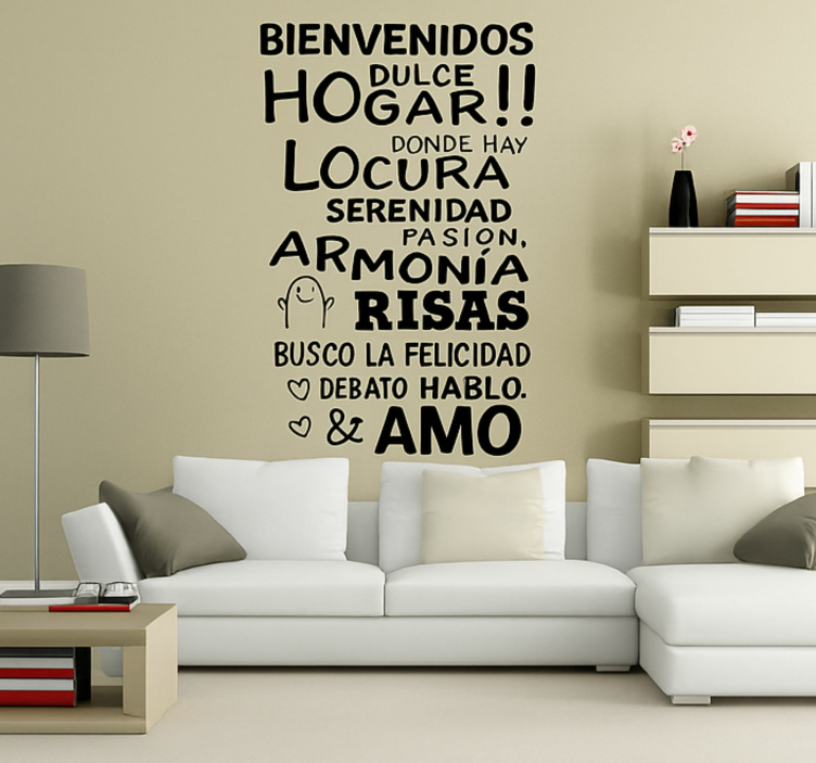 Vinilo para salón bienvenido dulce hogar - TenVinilo